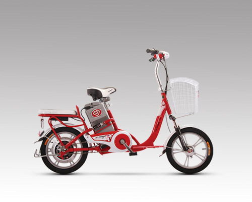 供應愛瑪電動車 16靚穎熱情紅色車身 電機鎖 減震 整車體型小巧圖片 高清圖 細節圖 ?？h城鎮增福電動車行 